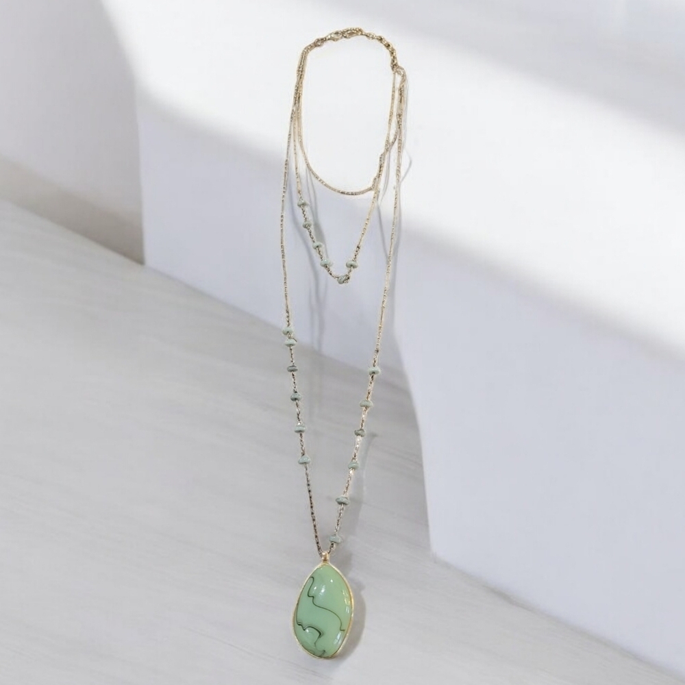 Green Jade Drape Necklace